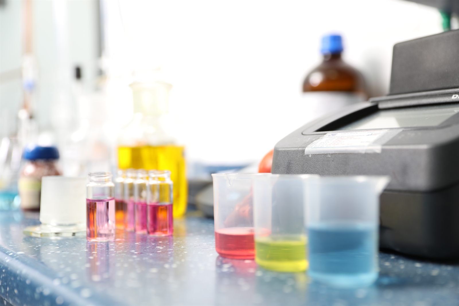 Prepared reagent samples ready for analysis